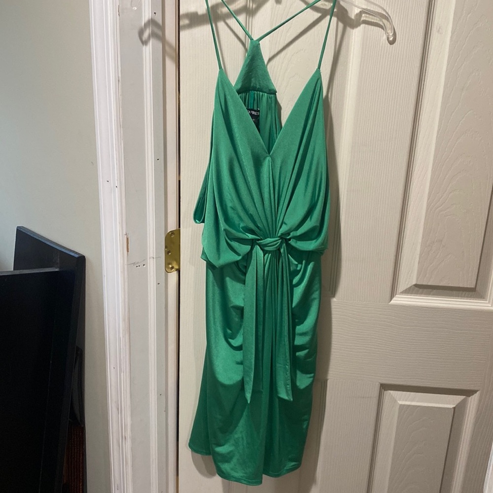 Express green dress perfect for a wedding.